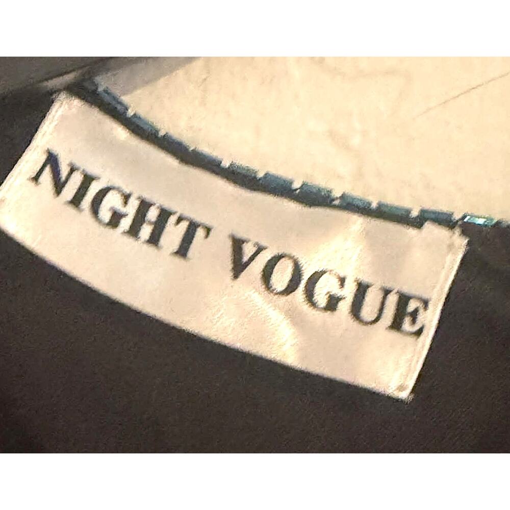 Vintage Night Vogue Sequin Beaded Dress Blue Purple Cocktail 1980s Size M SILK - Picture 5 of 5